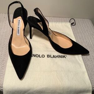 Manolo Blahnik Black Suede Pump